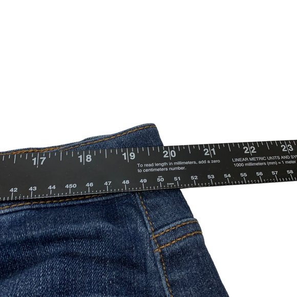 Time and Tru Rose Gold Button Fly Jean Shorts Plus Sz 20 High Rise Blue Stretch - Picture 7 of 12